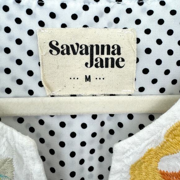 Savanna Jane Polka Dot Blouse with Floral Embroidery - Picture 2 of 6